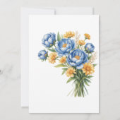 Invitation Wedding shower Blue Peony et Yellow Daisy (Dos)