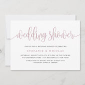 Invitation Wedding shower Blue Pretty Calligraphy (Devant)