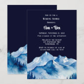 Invitation Wedding shower Blue White Snowy Mountains (Devant / Derrière)