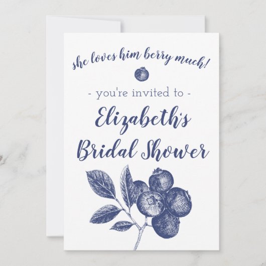 Invitation Wedding shower Blueberry (Devant)