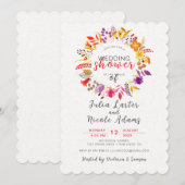 Invitation Wedding shower Boho Fleur sauvage Fall Wreath (Devant / Derrière)