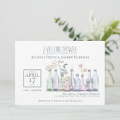 Invitation Wedding shower botanique en bouteille (Debout devant)
