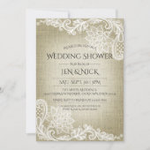 Invitation Wedding shower Burlap et Lace (Devant)