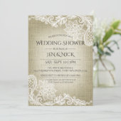 Invitation Wedding shower Burlap et Lace (Debout devant)