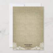 Invitation Wedding shower Burlap et Lace (Dos)