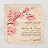 Invitation Wedding shower cerise en fleurs (Devant / Derrière)