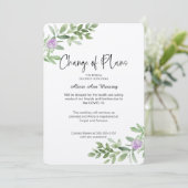 Invitation Wedding shower Changement de plan lavande (Debout devant)