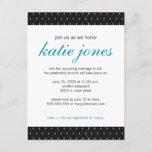 Invitation Wedding shower chic (Devant)