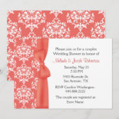 Invitation Wedding shower Chic Damask Couples (Devant / Derrière)