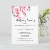 Invitation Wedding shower chic Feuille aquarelle (Debout devant)