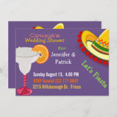 Invitation Wedding shower coloré de Fiesta Couple Mexicaine (Devant / Derrière)