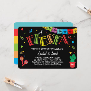Invitation Wedding shower coloré Fiesta Cactus Maracas