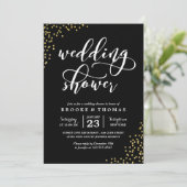 Invitation Wedding shower Confetti Parties scintillant d'or n (Debout devant)