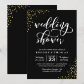 Invitation Wedding shower Confetti Parties scintillant d'or n (Devant / Derrière)