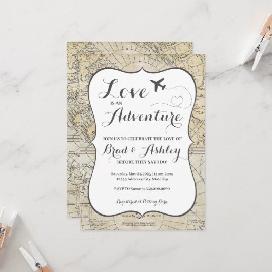 Invitation Wedding shower Couples (Devant/Arrière en situation)