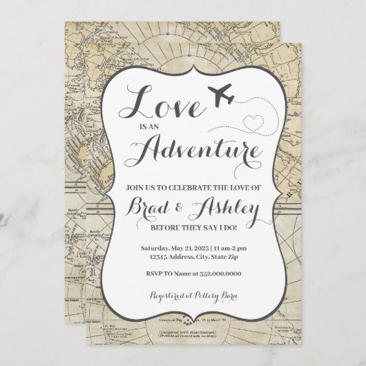 Invitation Wedding shower Couples (Devant / Derrière)