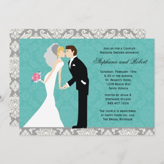 Invitation Wedding shower Couples (Devant / Derrière)