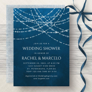 Invitation Wedding shower Couples bleus