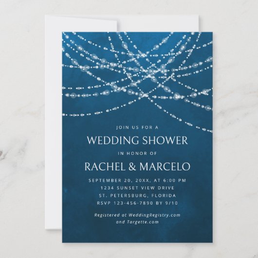 Invitation Wedding shower Couples bleus (Devant)
