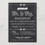 Invitation Wedding shower Couples Chalkboard<br><div class="desc">Un invitation wedding shower en couple noir et blanc avec un design élégant en tableau noir et la phrase "Le futur M. et Mme" dans une jolie police de script.</div>