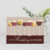 Invitation Wedding shower Couples de sélection Wineglass (Debout devant)