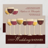 Invitation Wedding shower Couples de sélection Wineglass (Devant / Derrière)