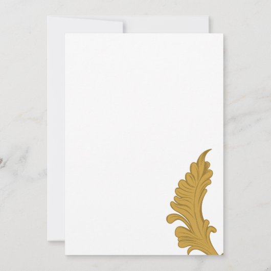 Invitation Wedding shower Couples feuille or (Dos)