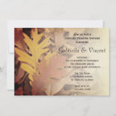 Invitation Wedding shower Couples Feuilles d'automne peintes (Devant)