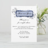 Invitation Wedding shower Couples Floraux Abstraits Bleus (Debout devant)