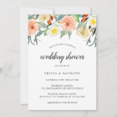 Invitation Wedding shower Couples floraux de l'aquarelle de p (Devant)