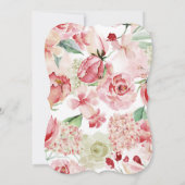 Invitation Wedding shower Couples floraux de l'aquarelle de p (Dos)