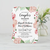 Invitation Wedding shower Couples floraux de l'aquarelle de p (Debout devant)