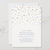 Invitation Wedding shower Couples Hexagon Bleu, Or (Devant)