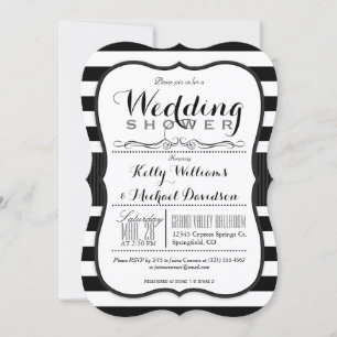 Invitation Wedding shower Couples noirs et blancs