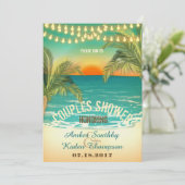 Invitation Wedding shower Couples Sunset Beach (Debout devant)