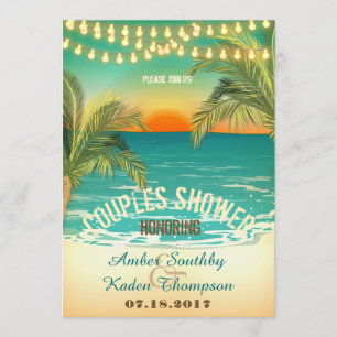 Invitation Wedding shower Couples Sunset Beach