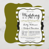 Invitation Wedding shower Couples vert et blanc olive (Devant / Derrière)