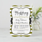 Invitation Wedding shower Couples vert et blanc olive (Debout devant)