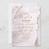 Invitation Wedding shower d'Agate Or Blanc et Rose (Devant)