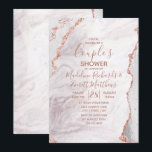 Invitation Wedding shower d'Agate Or Blanc et Rose<br><div class="desc">Blanc & Rose Gold Agate Marbre Foil Gilded Geode Design,  avec polices Moderne et Script. Invitations branchées et chic Couple's Shower! ~ Regardez ma boutique pour voir l'ensemble de la suite mariage pour ce design!</div>