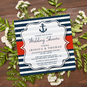 Invitation Wedding shower d'Ancres nautiques de la marine