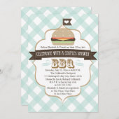 Invitation Wedding shower d'Aqua Blue BBBQ Couples (Devant / Derrière)