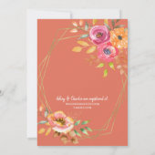 Invitation Wedding shower d'aquarelle à fleurs de terre (Dos)