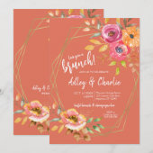 Invitation Wedding shower d'aquarelle à fleurs de terre (Devant / Derrière)