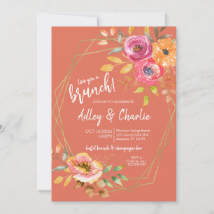 Invitation Wedding shower d'aquarelle à fleurs de terre