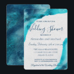 Invitation Wedding shower d'aquarelle bleu océan biologique<br><div class="desc">Invitation Wedding shower du Mariage Couple de l'Océan Bleu Bio. C'est l'invitation à la douche du Mariage Couple pour un mariage tropical biologique de destination.</div>