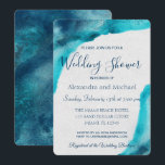 Invitation Wedding shower d'aquarelle bleu océan biologique<br><div class="desc">Invitation Wedding shower du Mariage Couple de l'Océan Bleu Bio. C'est l'invitation à la douche du Mariage Couple pour un mariage tropical biologique de destination.</div>