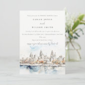 Invitation Wedding shower d'aquarelle de Kansas City Missouri (Debout devant)