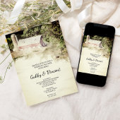 Invitation Wedding shower d'aquarelle Red Barn et Silo Farm