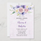 Invitation Wedding shower d'aquarelle violet violet (Devant)